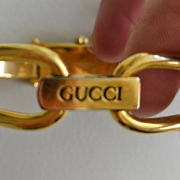 GUCCI Watches 1500L Gold Black Dial Plated Gold Quartz Analog Display Women - Picture 2 of 6